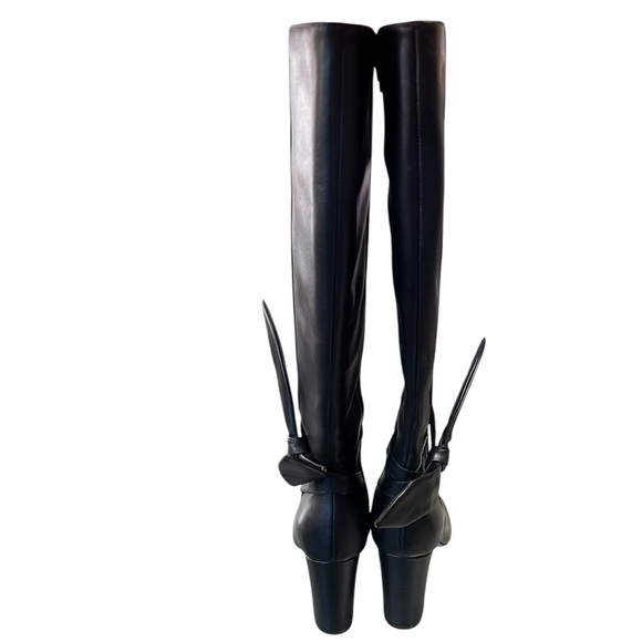 Jojo + Palenki NWOT Andcor black leather knee high bow detail heeled boots - Picture 4 of 11